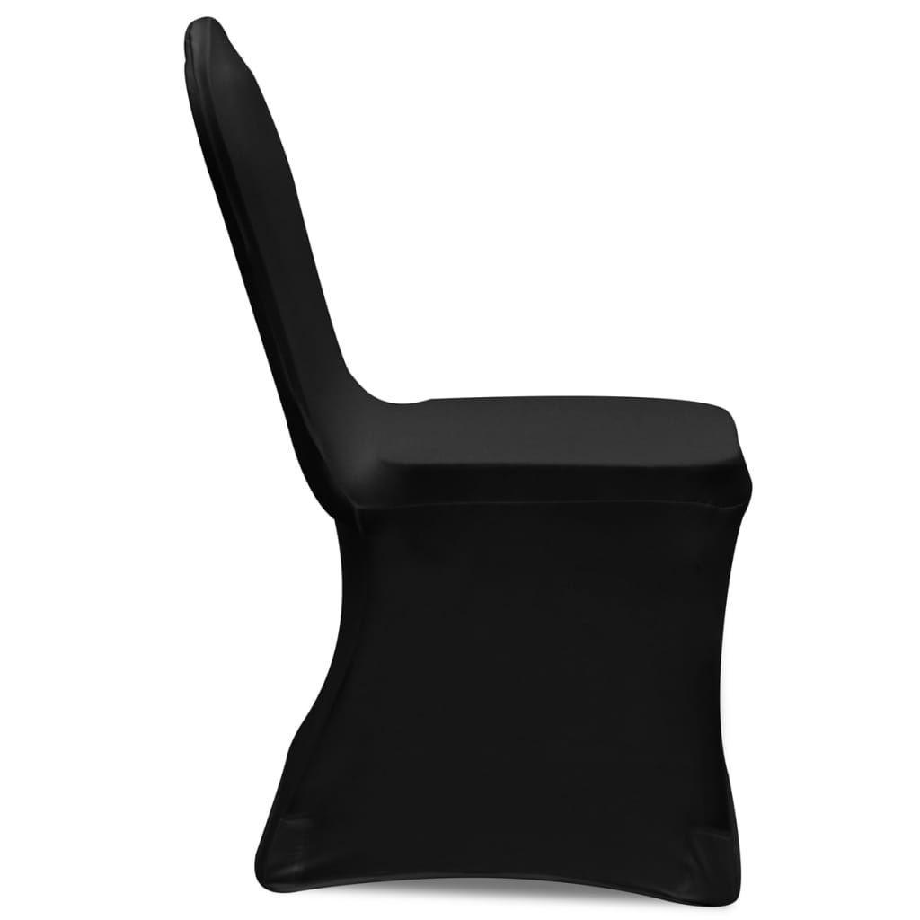 vidaXL Покривни калъфи за столове, еластични, 4 бр, черни