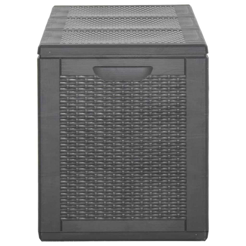 vidaXL Градинска кутия за съхранение, 270 л, черна, PP ратан
