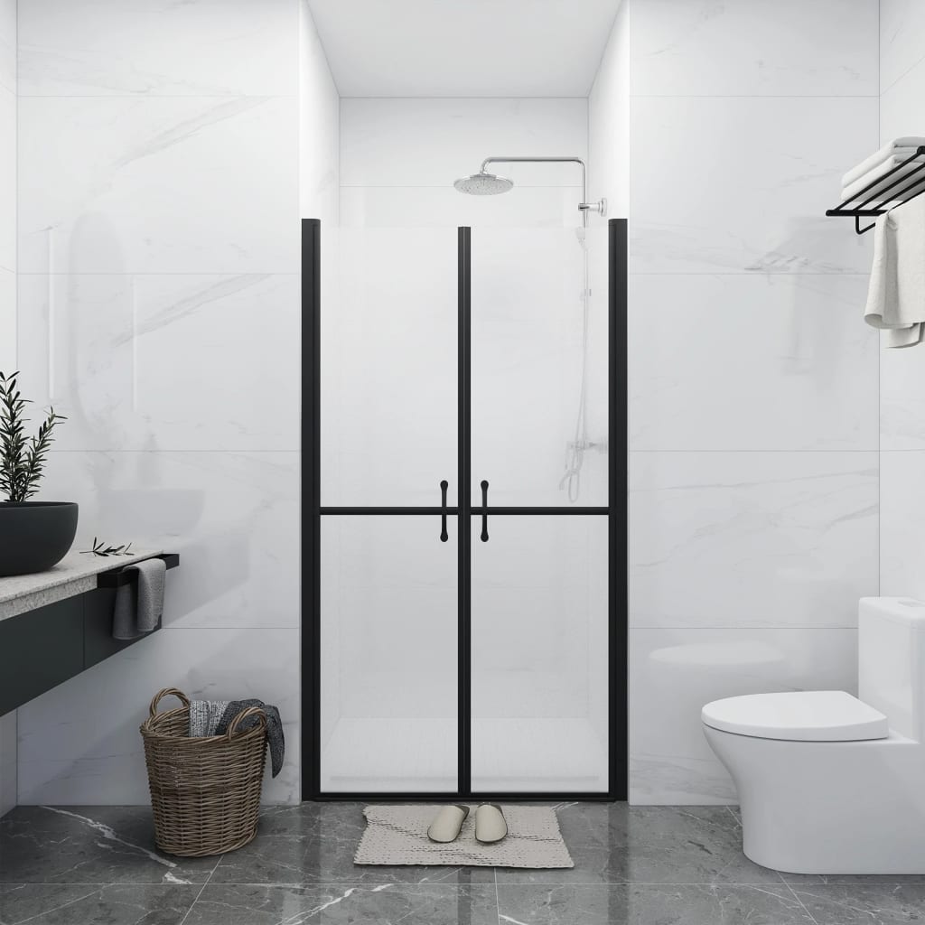 vidaXL Врата за душ, матирано ESG стъкло, (68-71)x190 см