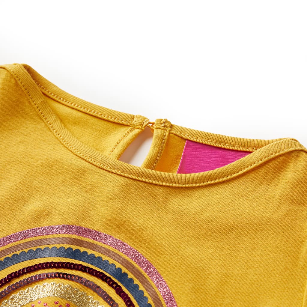 Детска тениска с дълъг ръкав, охра, 92