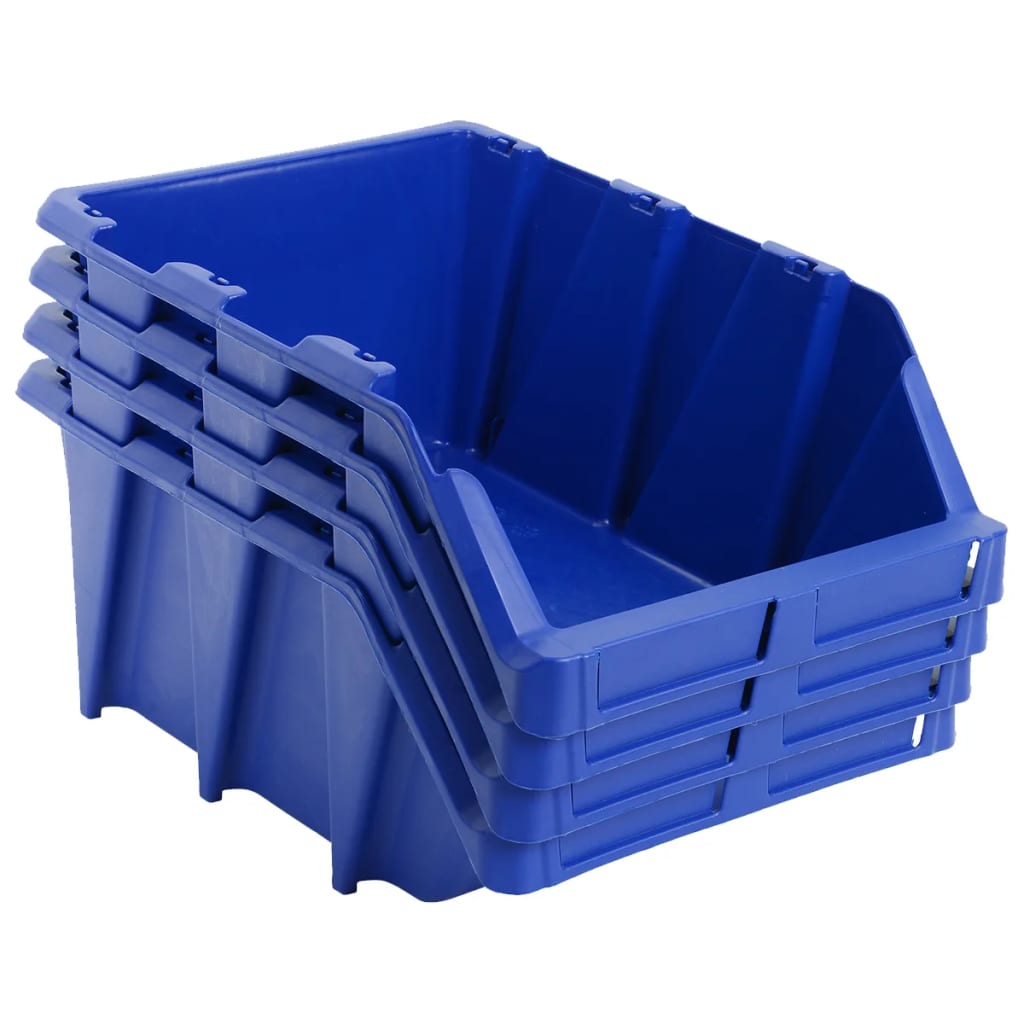 vidaXL Стифиращи контейнери за съхранение, 35 бр, 218x360x156 мм, сини