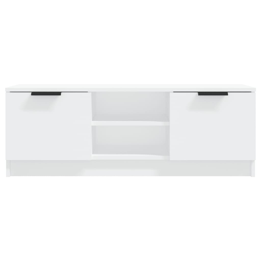 vidaXL ТВ шкаф, бял, 102x35x36,5 см, инженерно дърво