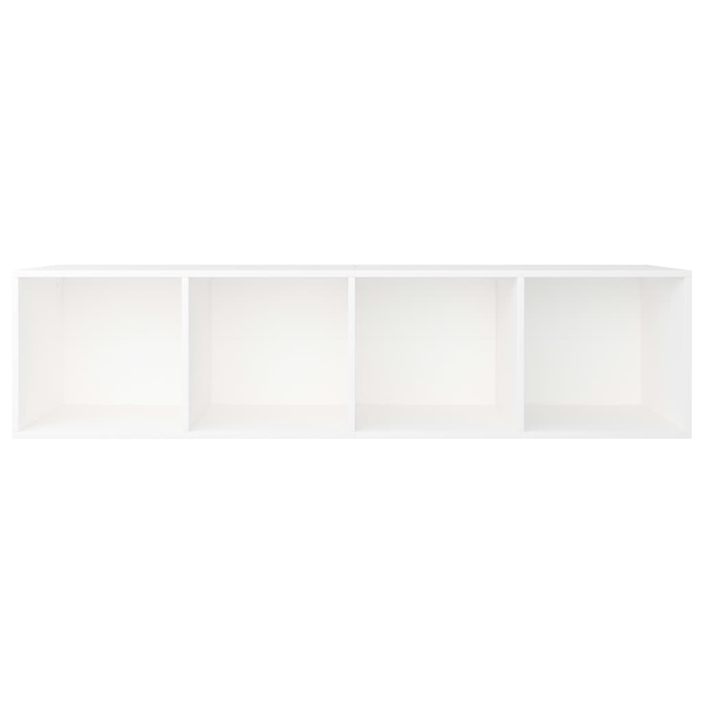 vidaXL Библиотека/ТВ шкаф, бяла, 36x30x143 см, ПДЧ