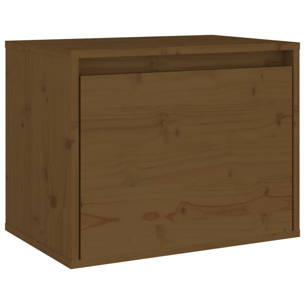 vidaXL Стенен шкаф, меденокафяв, 45x30x35 см, бор масив