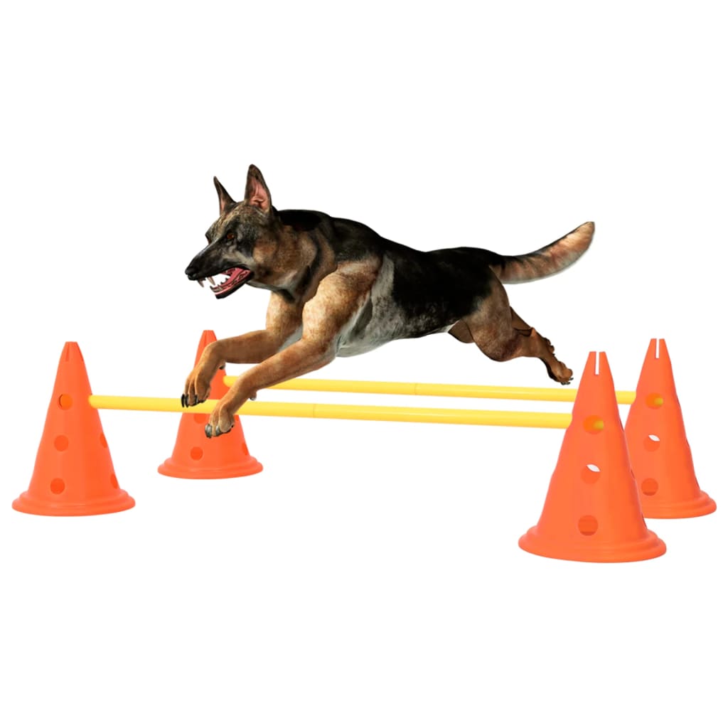 vidaXL Комплект препятствия за обучение на кучета, оранжево и жълто