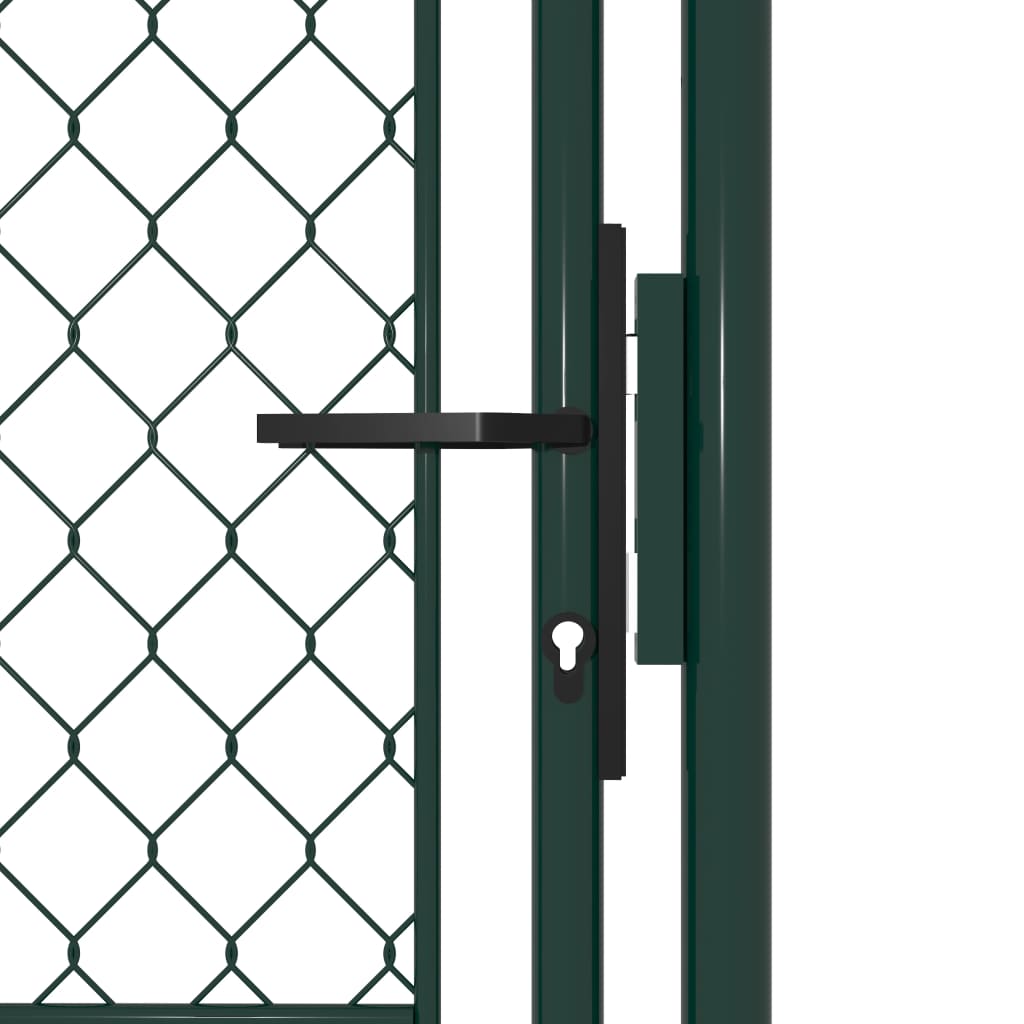 vidaXL Градинска порта, стомана, 100x150 см, зелена