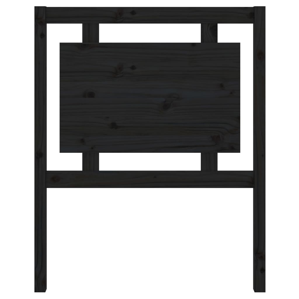 vidaXL Горна табла за легло, черна, 80,5x4x100 см, бор масив