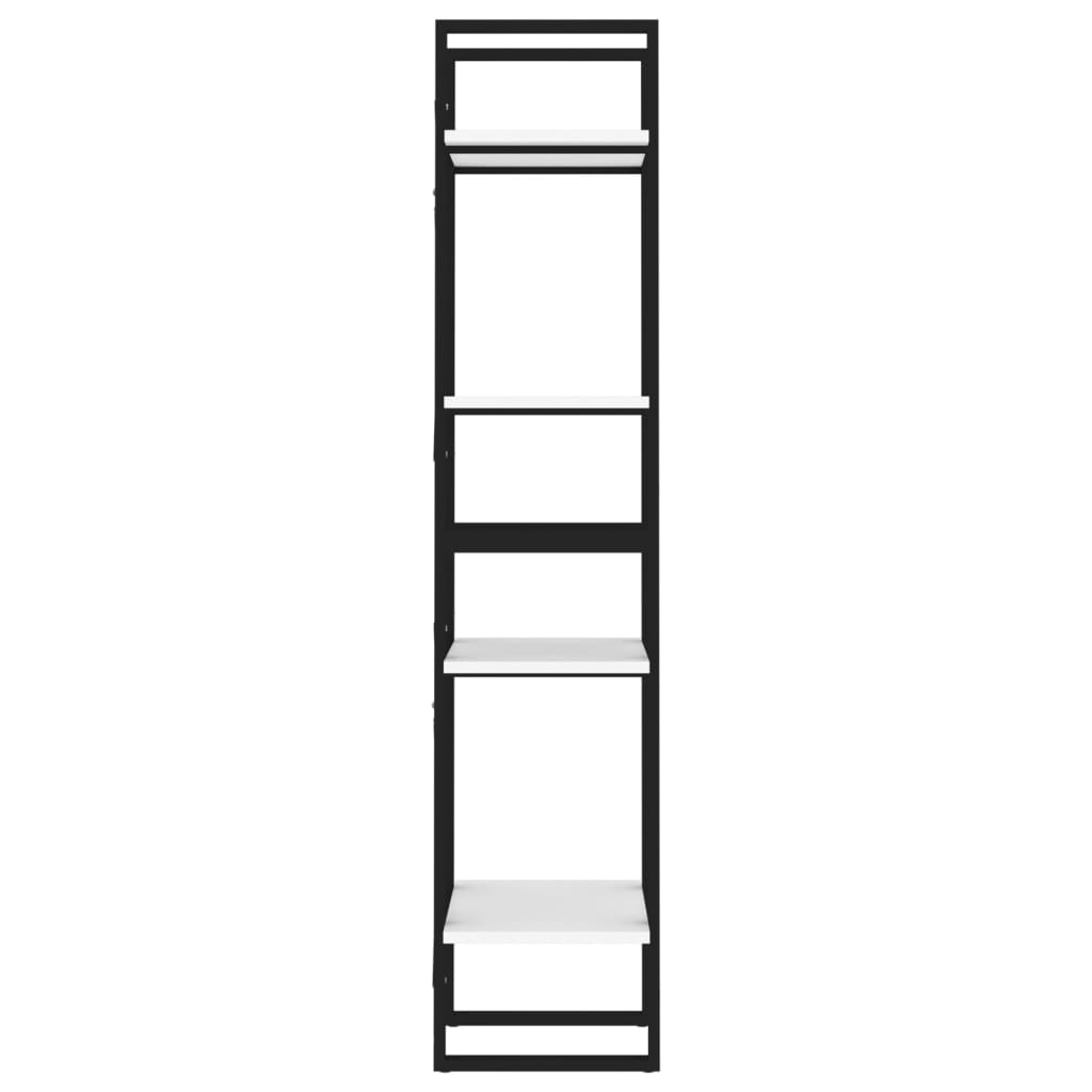 vidaXL 4-етажна библиотека, бяла, 40x30x140 см, ПДЧ