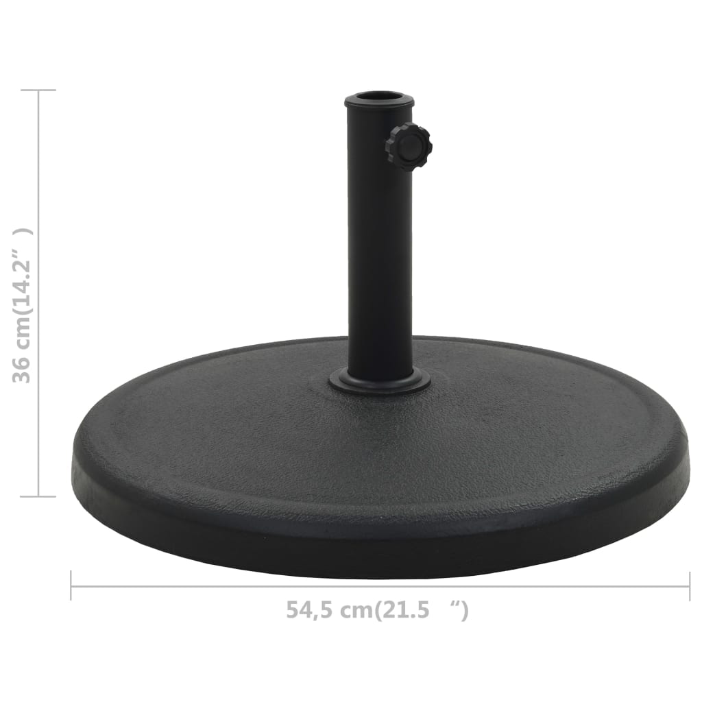 vidaXL Основа за чадър, кръгла, полирезин, 19 кг, черна