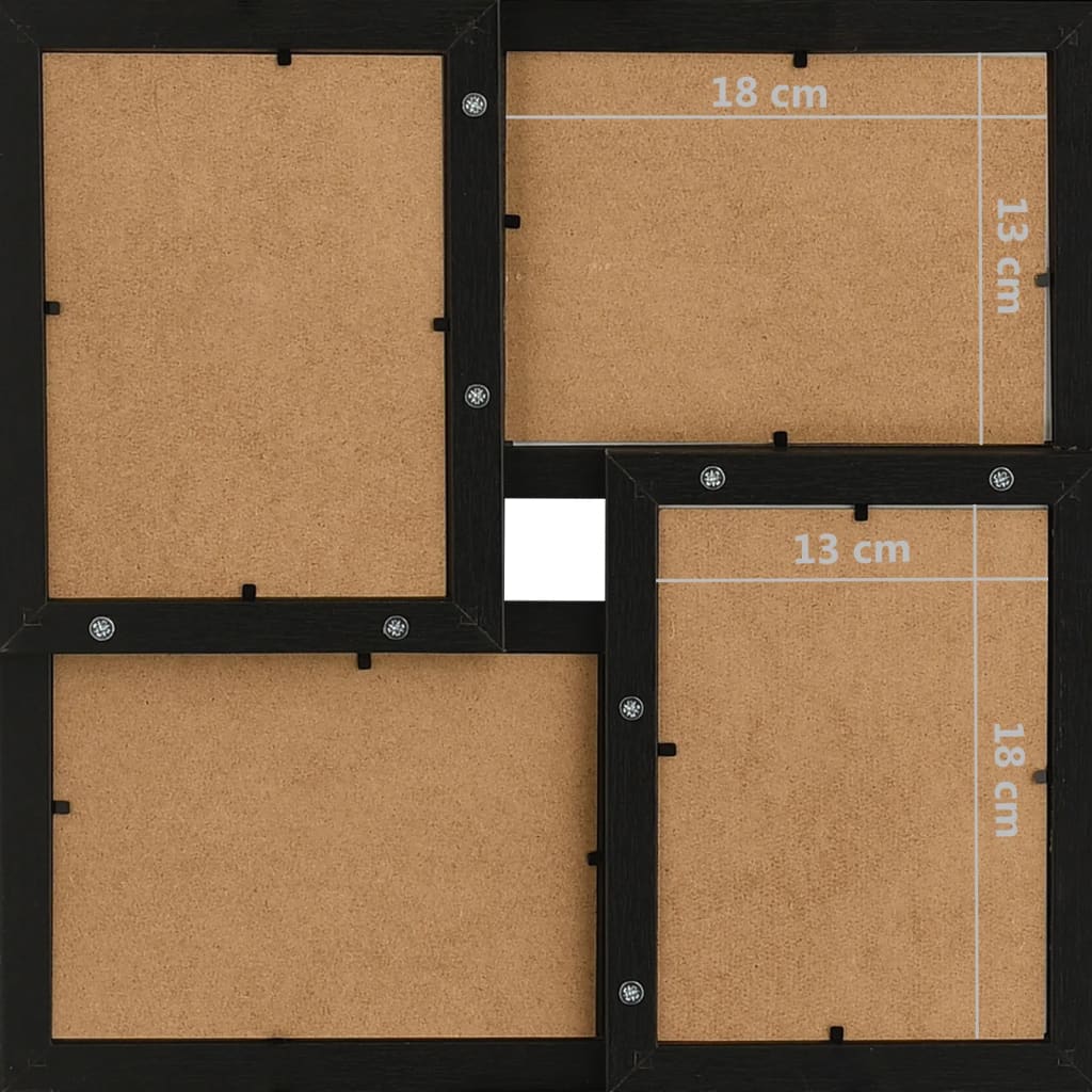 vidaXL Фоторамка колаж за 24 снимки (13x18 см), черна, МДФ