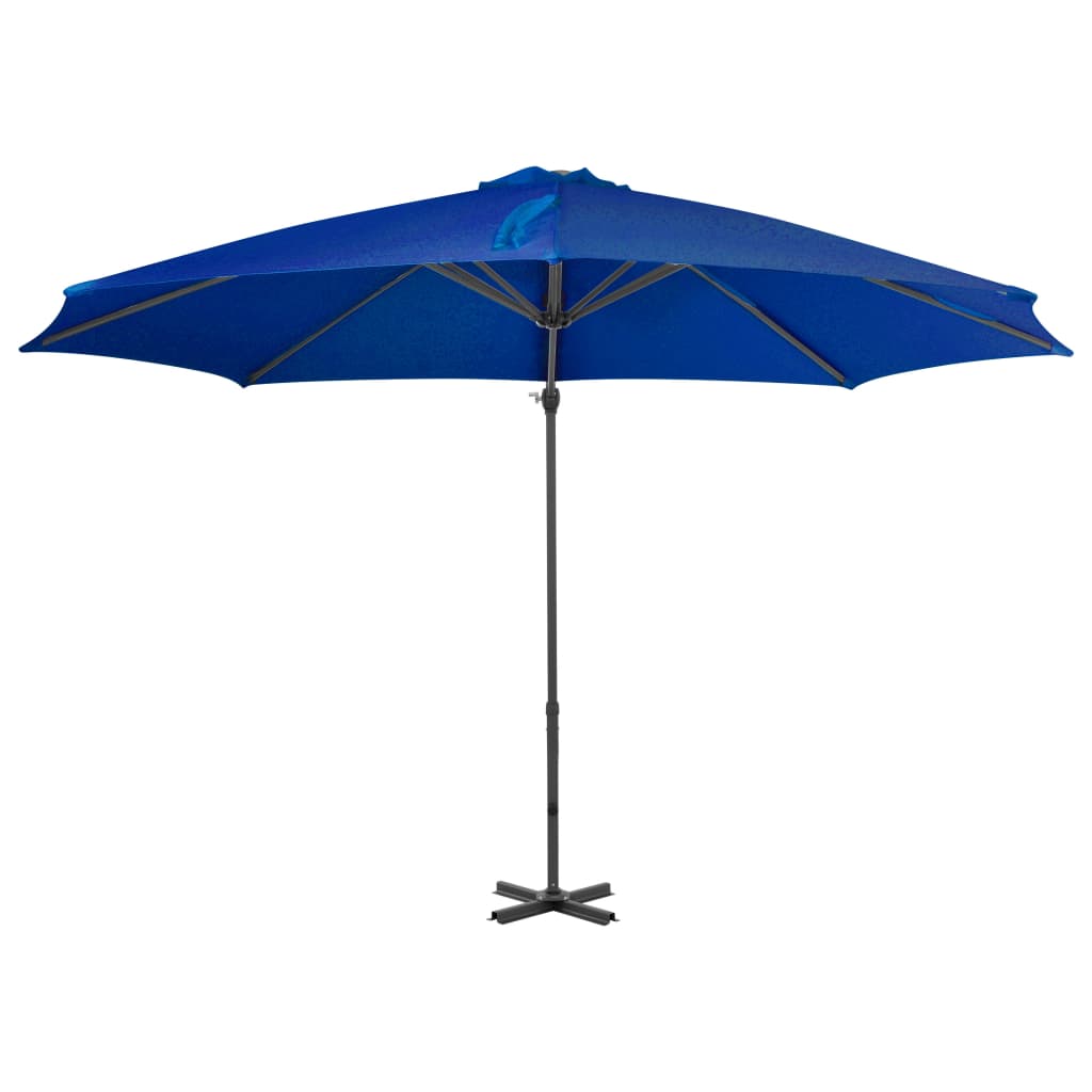 vidaXL Градински чадър чупещо рамо и алуминиев прът лазурен 300 см