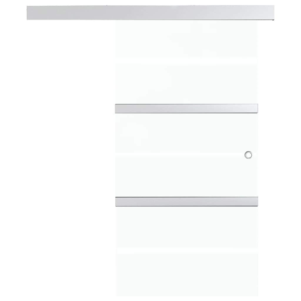 vidaXL Плъзгаща врата матирано ESG стъкло и алуминий 90x205 см сребро