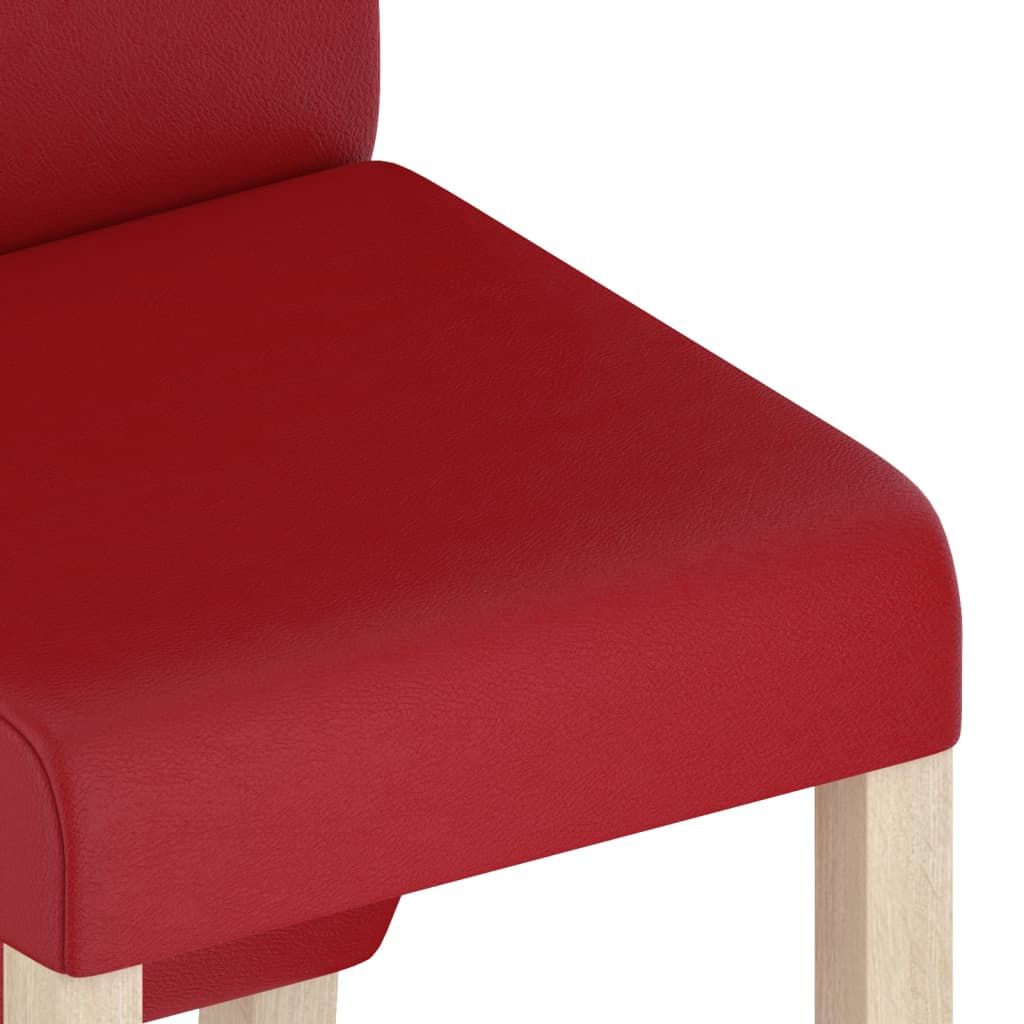 vidaXL Трапезни столове, 2 бр, виненочервени, изкуствена кожа