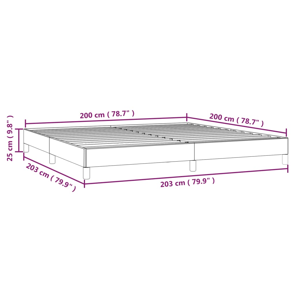 vidaXL Рамка за легло светлосива 200x200 см кадифе