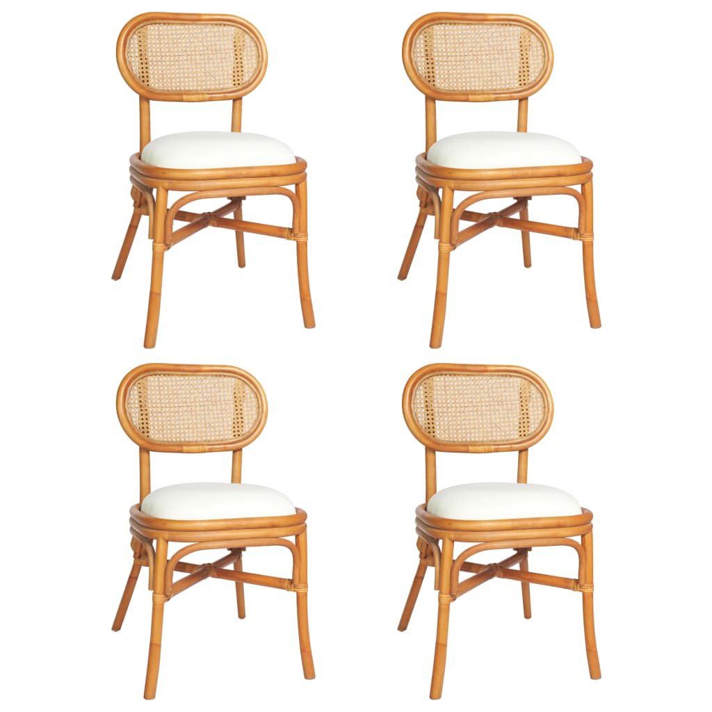 vidaXL Трапезни столове, 4 бр, светлокафяви, лен