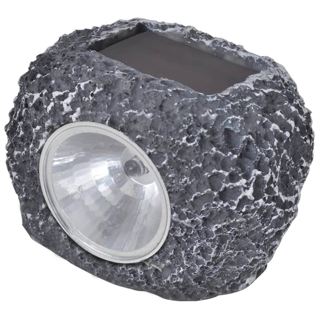 vidaXL Соларни LED лампи с форма на камъни 12 бр