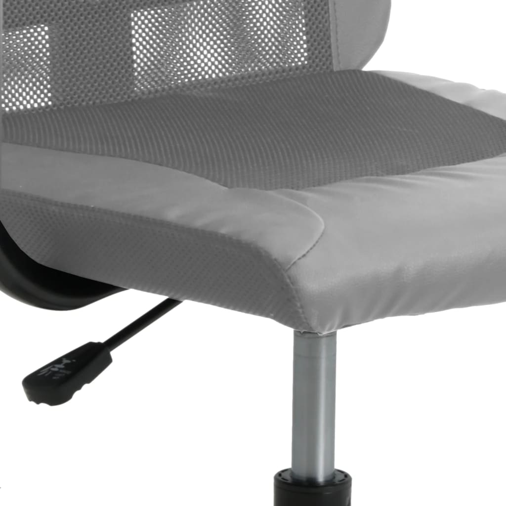 vidaXL Офис стол, регулируем, сив, мрежеста материя и еко кожа
