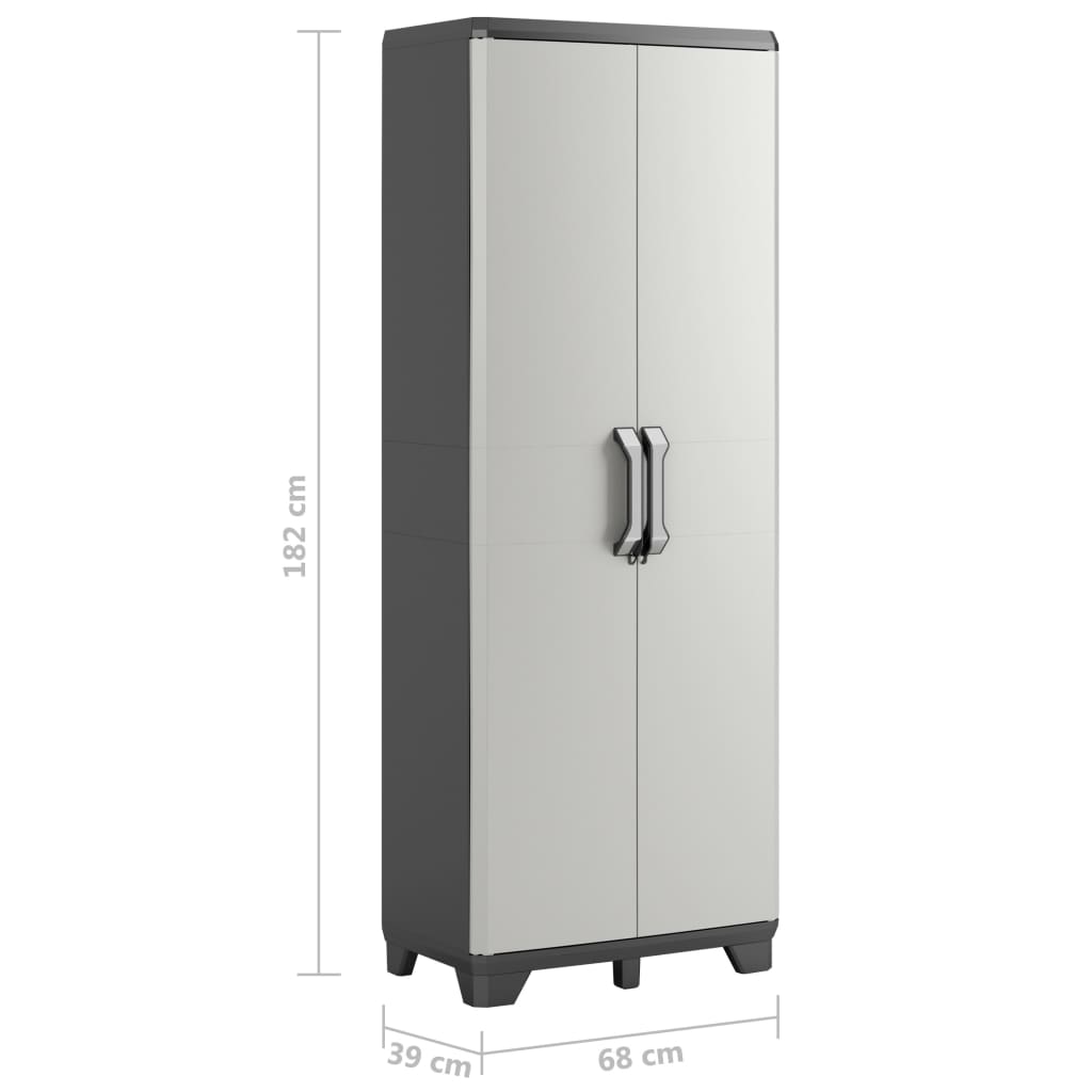 Keter Многофункционален шкаф за съхранение Gear, черно и сиво, 182 см
