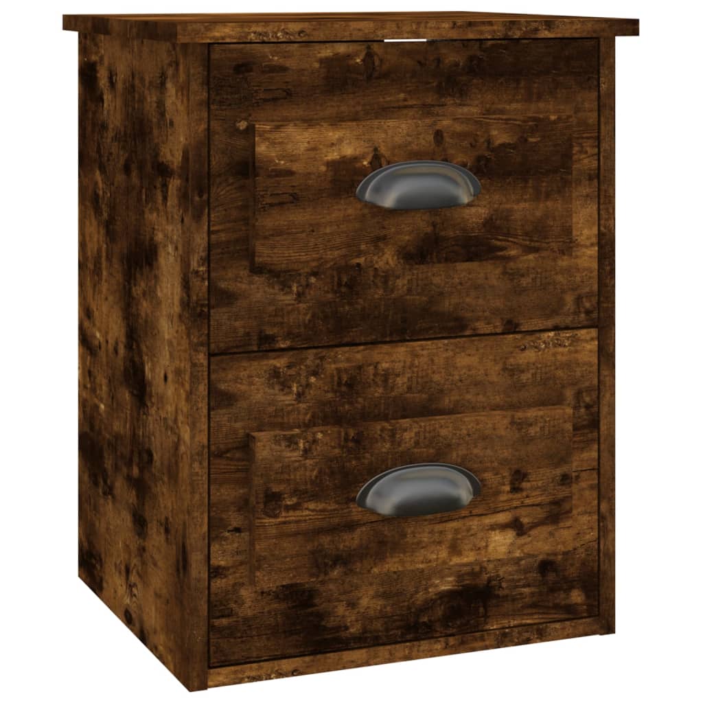 vidaXL Нощно шкафче за стенен монтаж, опушен дъб, 41,5x36x53 см