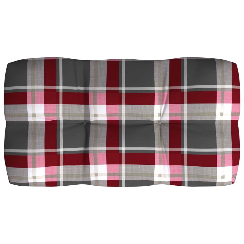 vidaXL Палетни възглавници за диван, 7 бр, червено каре