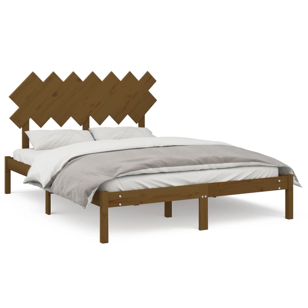 vidaXL Рамка за легло меденокафяво 150x200 cм King Size дърво масив