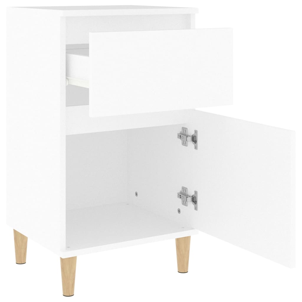 vidaXL Нощно шкафче, бяло, 40x35x70 см