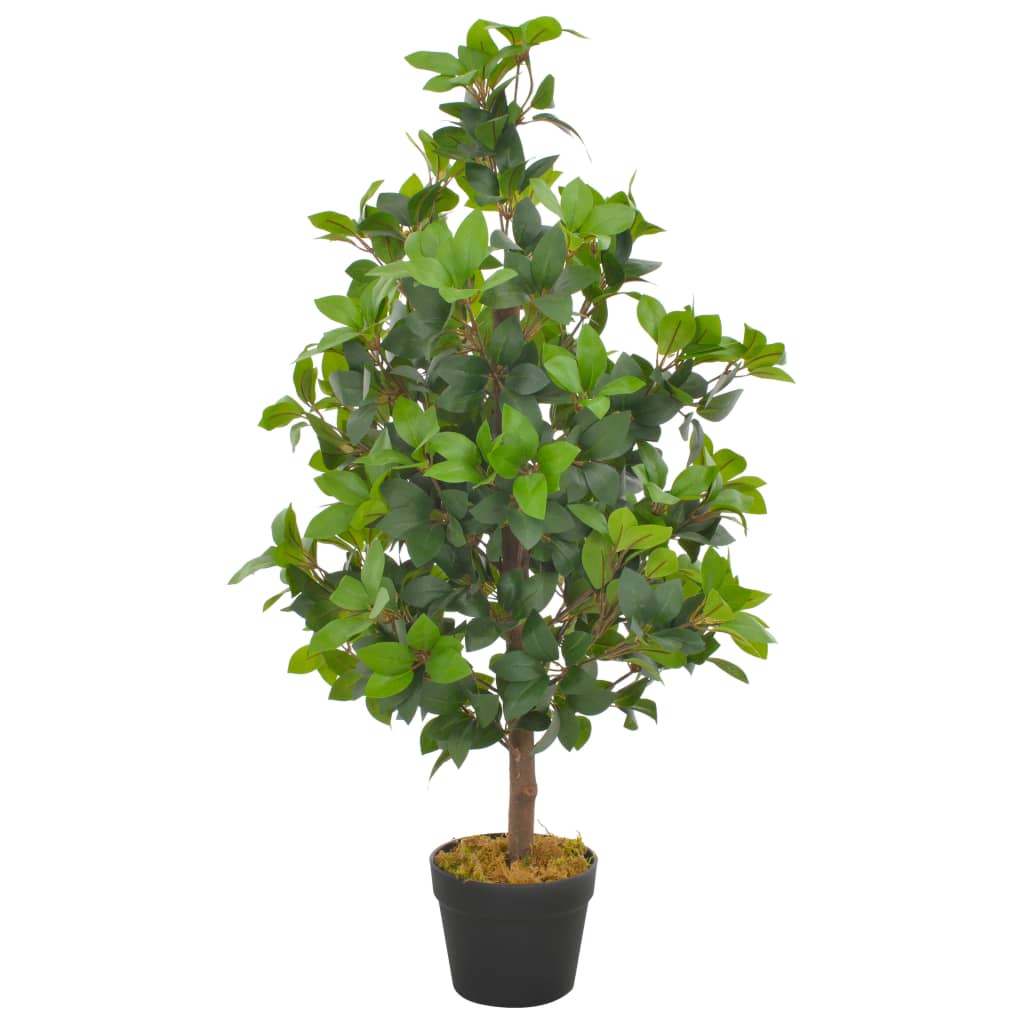 vidaXL Изкуствено растение лаврово дърво със саксия, зелено, 90 см