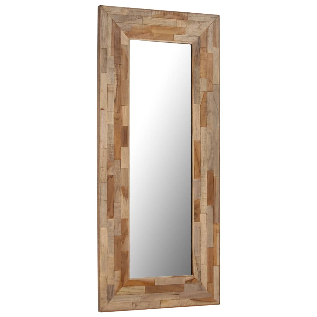 vidaXL Огледало, регенерирана тикова дървесина, 50x110 см