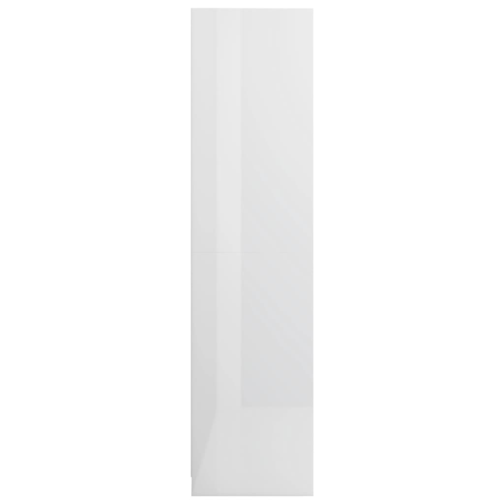 vidaXL Гардероб с чекмеджета, бял гланц, 50x50x200 см, ПДЧ