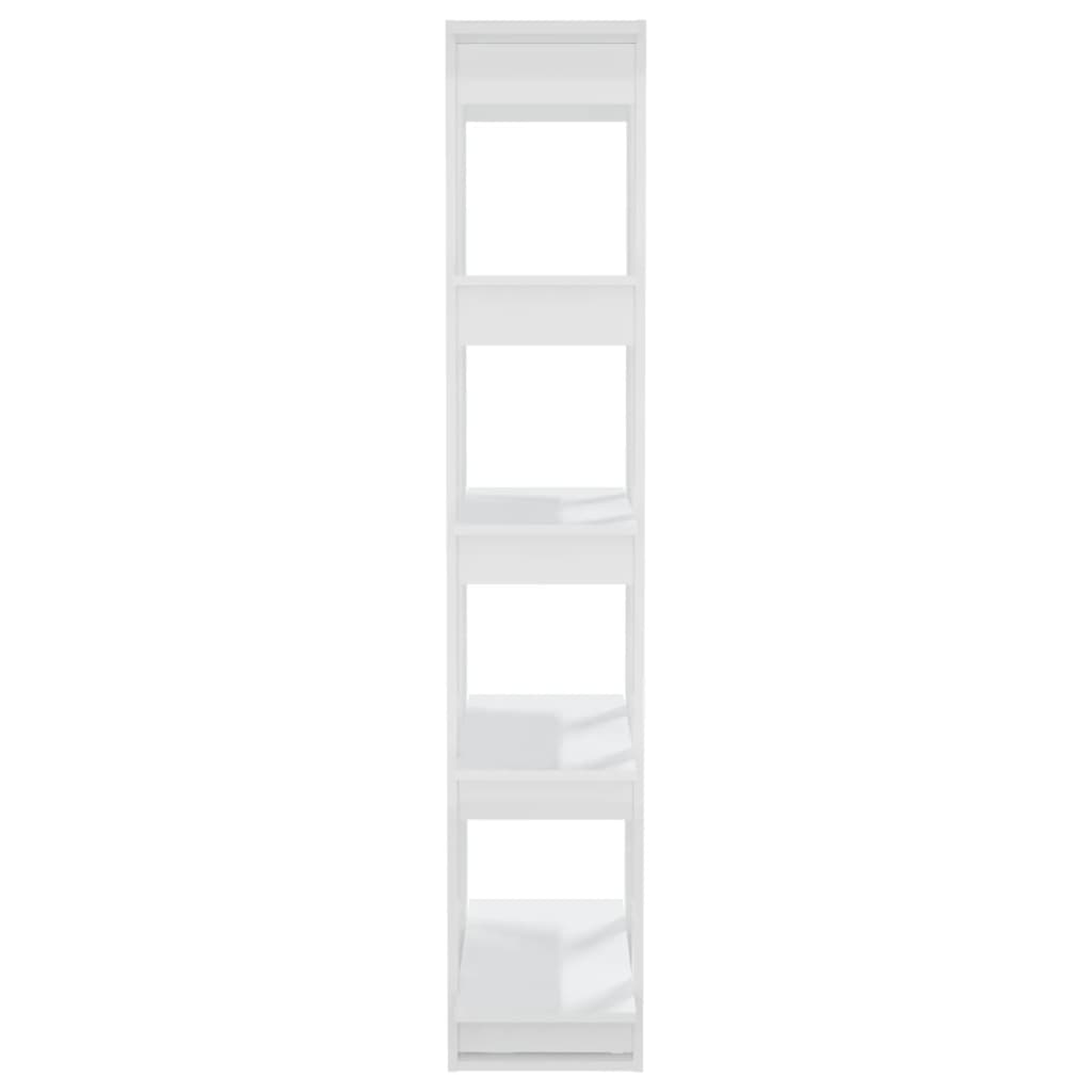 vidaXL Библиотека/разделител за стая, бял гланц, 80x30x160 см