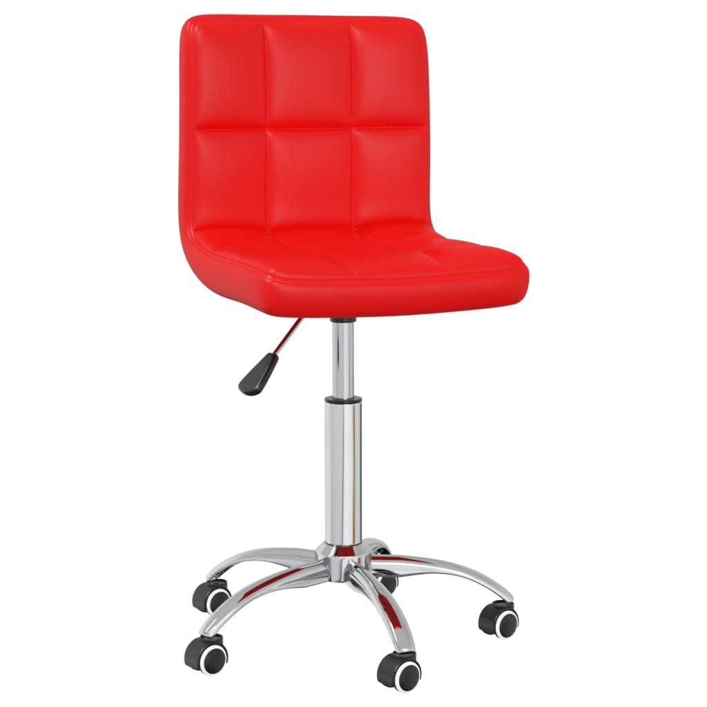vidaXL Въртящи се трапезни столове, 2 бр, червени, изкуствена кожа