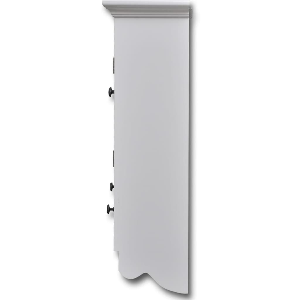 vidaXL Дървен стенен кухненски шкаф със стъклена врата, бял