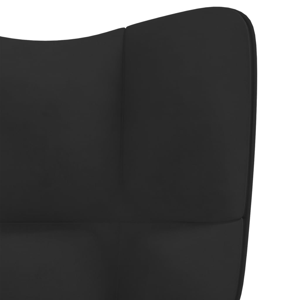 vidaXL Релаксиращ стол, черен, кадифе