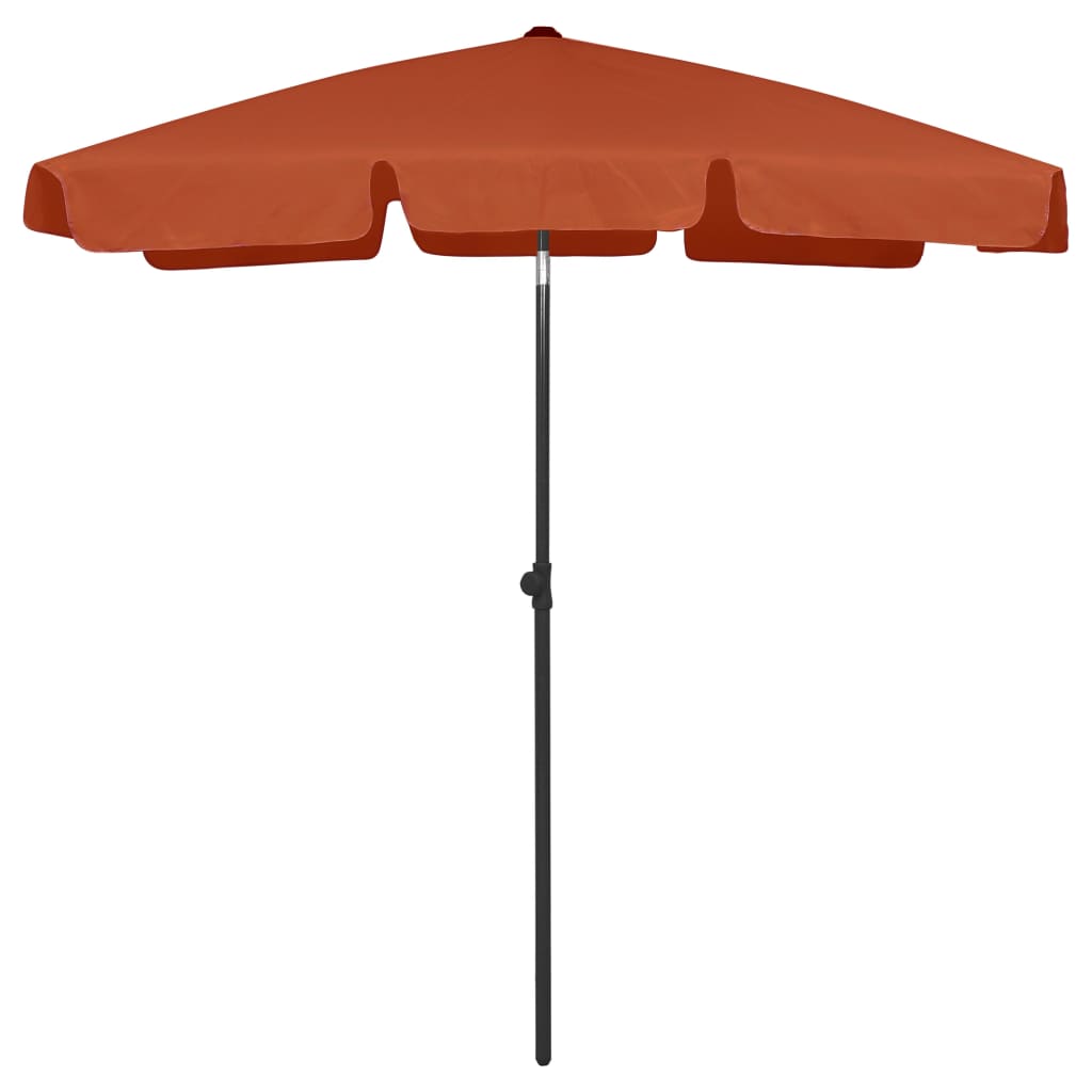 vidaXL Плажен чадър теракота 180x120 см