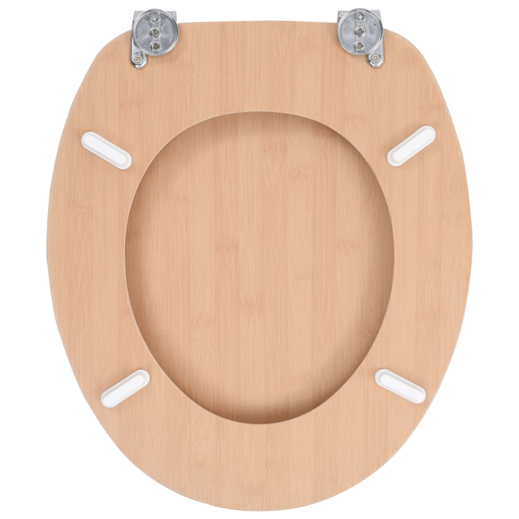 vidaXL WC тоалетна седалка с капак, МДФ, дизайн бамбук