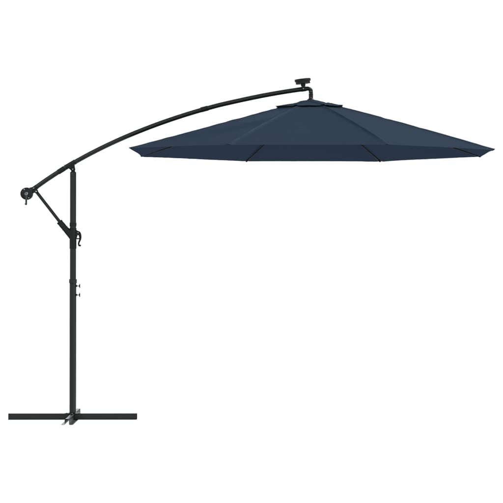 vidaXL Резервно покривало за чадър с чупещо рамо, синьо, 350 см