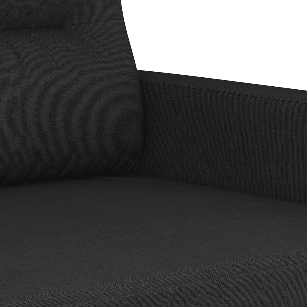 vidaXL Комплект дивани от 2 части с възглавници, черен, плат
