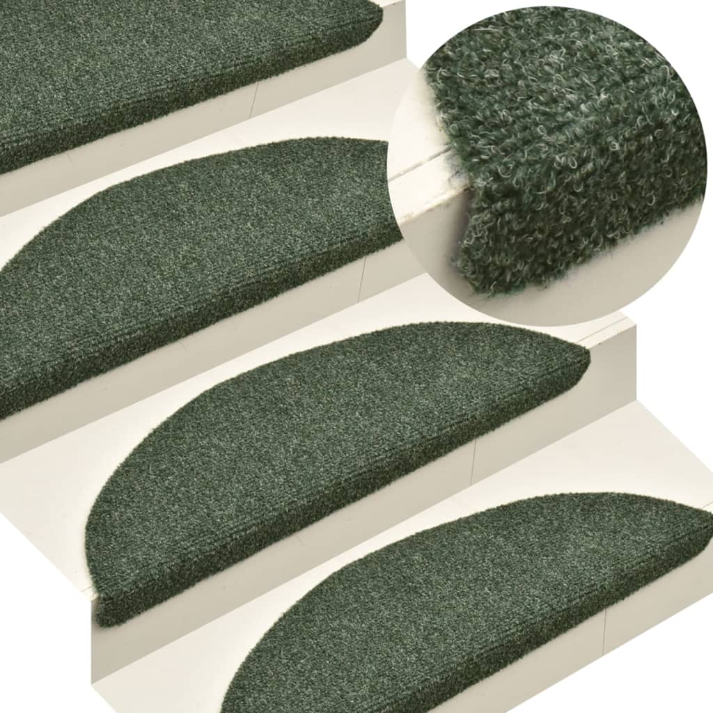 vidaXL Самозалепващи стелки за стъпала, 10 бр, зелени, 65x21x4 см