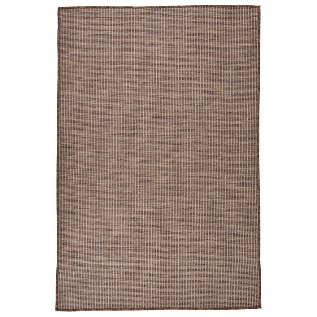 vidaXL Градински плоскотъкан килим, 120x170 см, кафяв