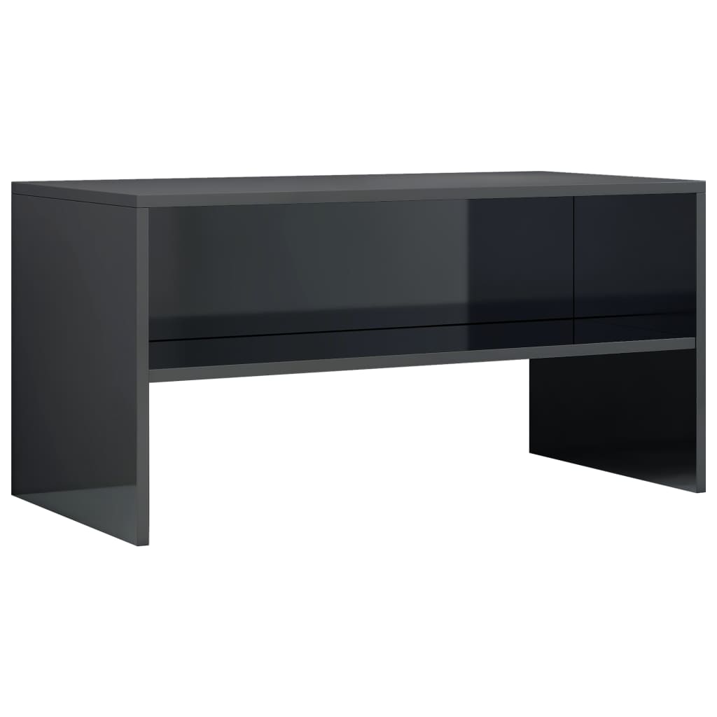 vidaXL ТВ шкаф, черно със силен гланц, 80x40x40 см, ПДЧ