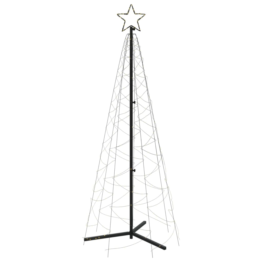 vidaXL Коледна елха конус, топло бяло, 200 LED, 70x180 см