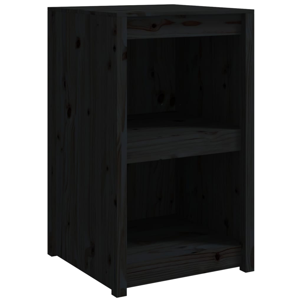vidaXL Кухненски шкаф за открито, черен, 55x55x92 см, бор масив