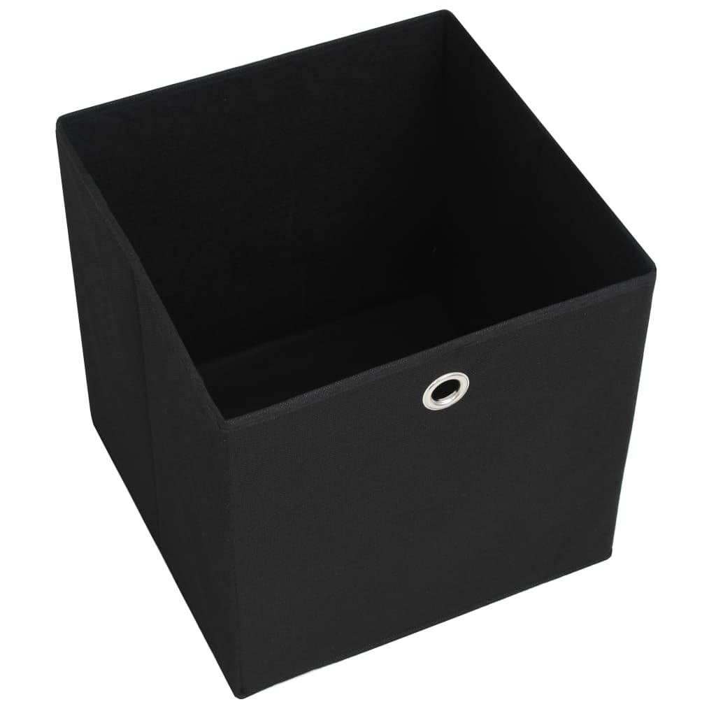 vidaXL Кутии за съхранение, 4 бр, нетъкан текстил, 32x32x32 см, черни