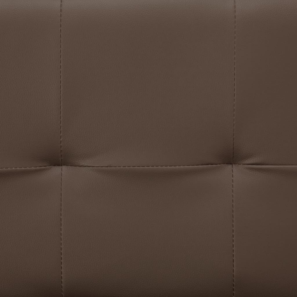 vidaXL Разтегателен диван с две възглавници, кафяв, изкуствена кожа