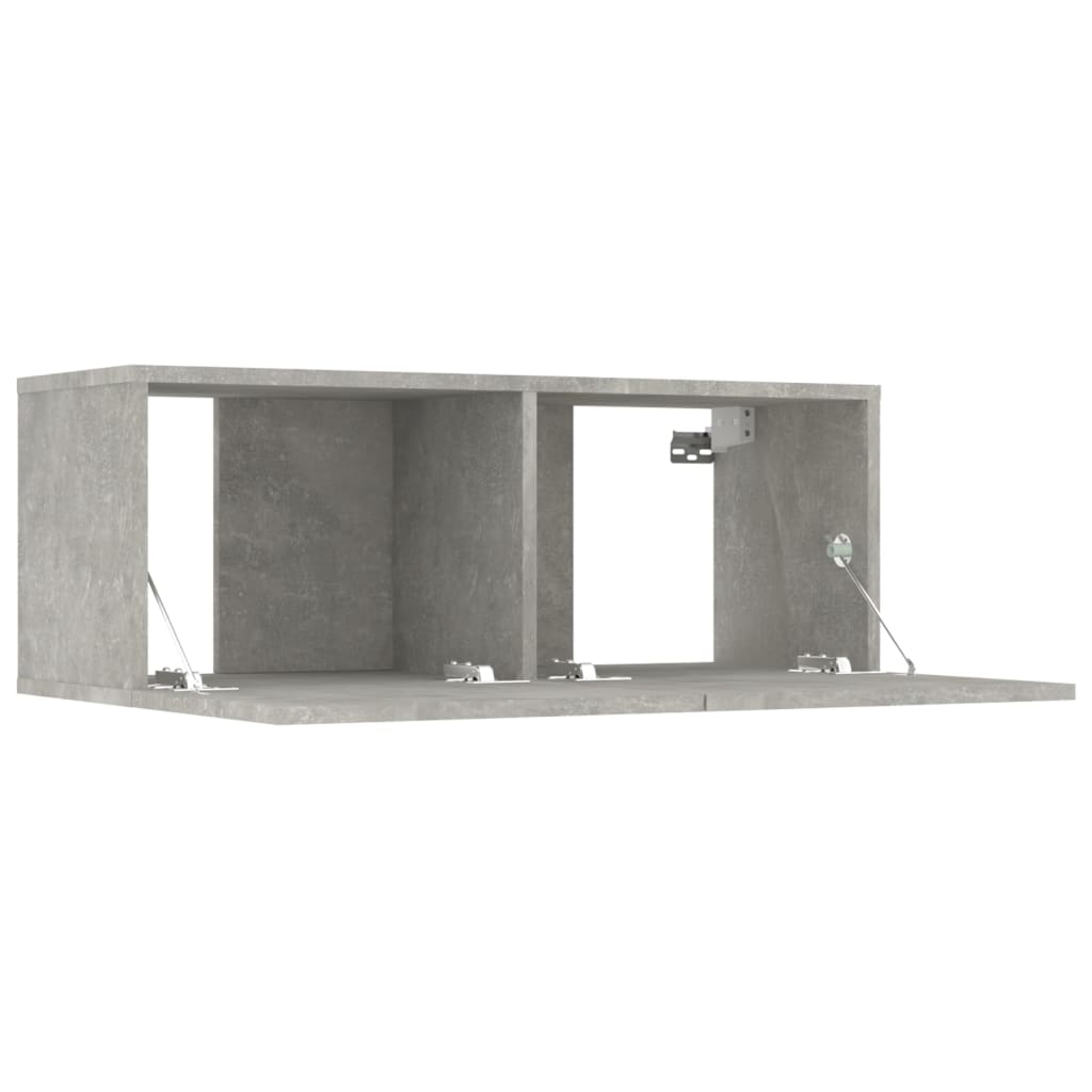 vidaXL Комплект ТВ шкафове от 7 части, бетонно сив, инженерно дърво