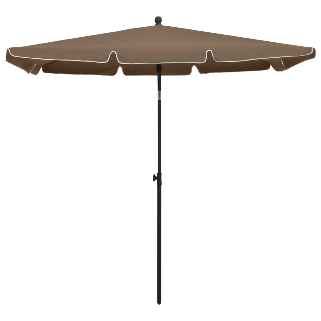 vidaXL Градински чадър с прът, 210x140 см, таупе