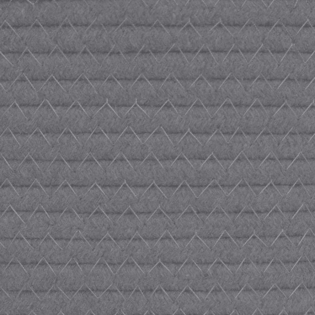 vidaXL Кош за съхранение, сиво и бяло, Ø49x65 см, памук