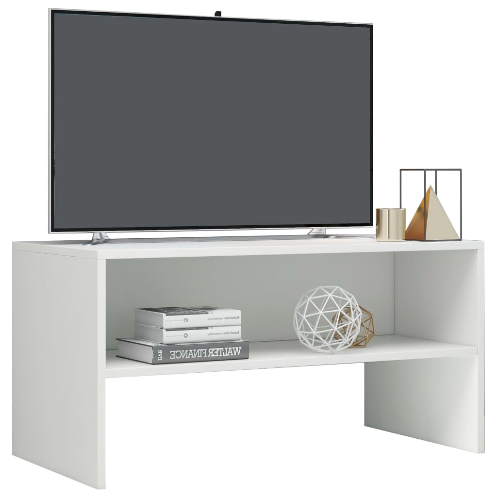 vidaXL ТВ шкаф, бяло със силен гланц, 80x40x40 см, ПДЧ