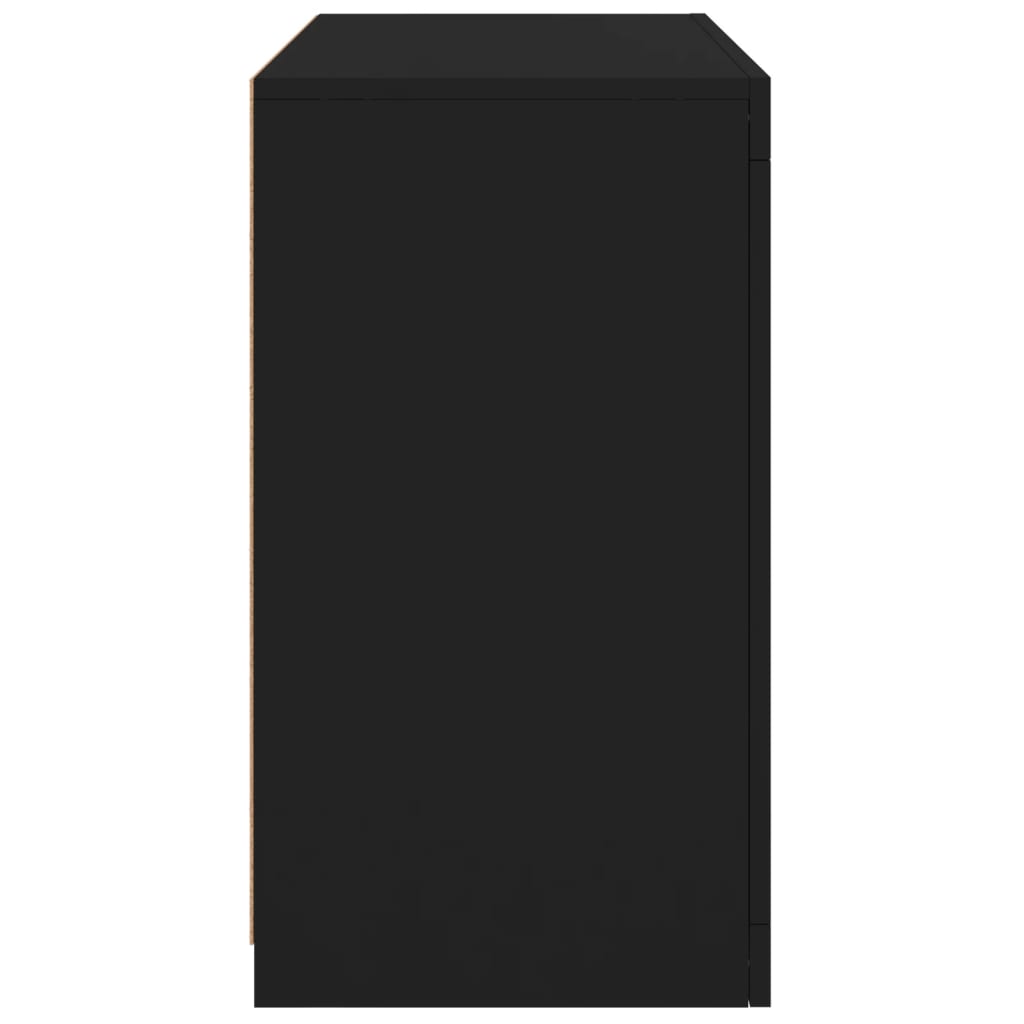 vidaXL Сайдборд с LED светлини, черен, 60,5x37x67 см