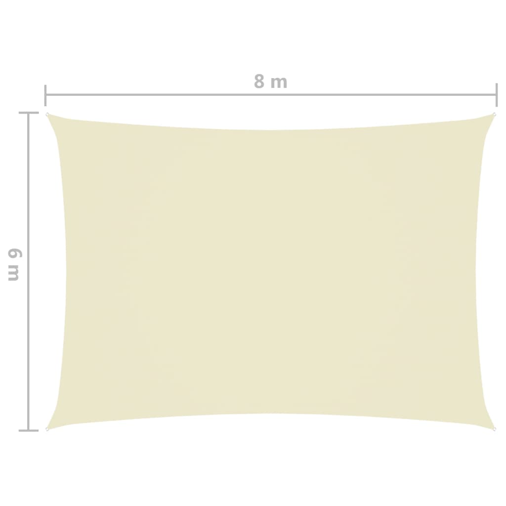vidaXL Платно-сенник, Оксфорд текстил, правоъгълно, 6x8 м, кремаво